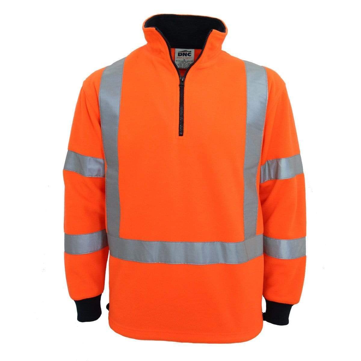 Dnc Workwear Hi-vis "X" Back & Bio-motion Taped Polar Fleece - 3730 Work Wear DNC Workwear Orange XS 
